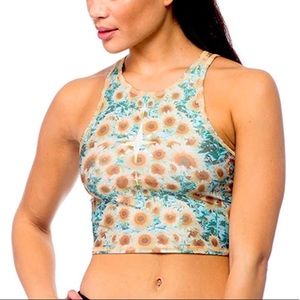 Teeki Sunflower Yoga Tank High Neck